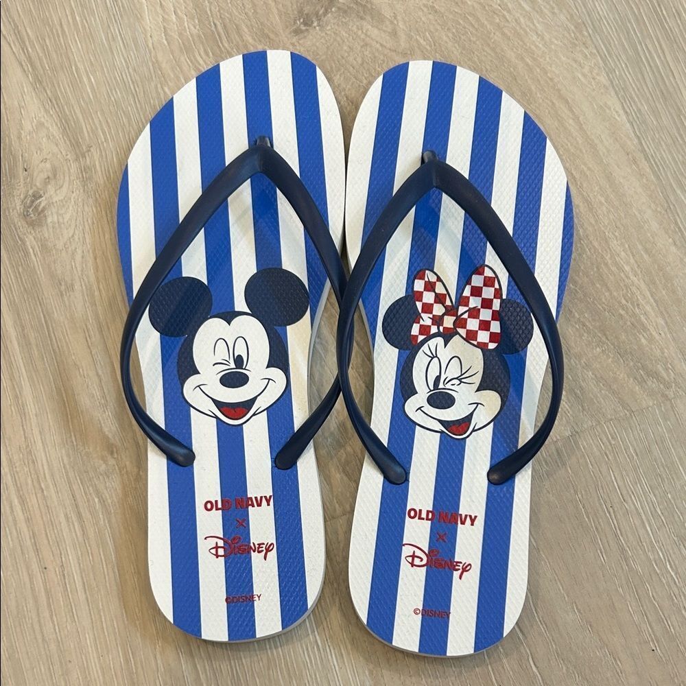 Old Navy Disney Blue and White Striped Sandals, Women’s Size 8